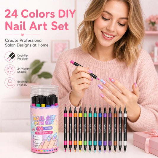 24-Color Nail Art Pen Set