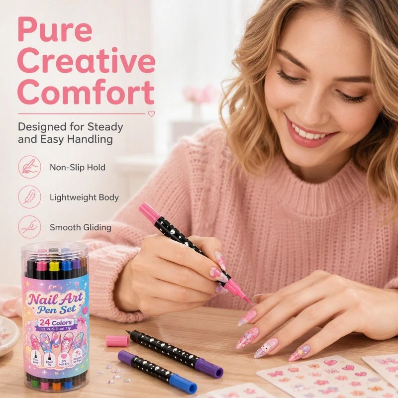 24-Color Nail Art Pen Set