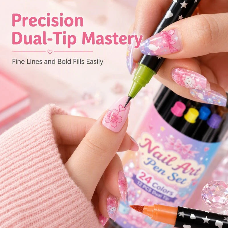 24-Color Nail Art Pen Set