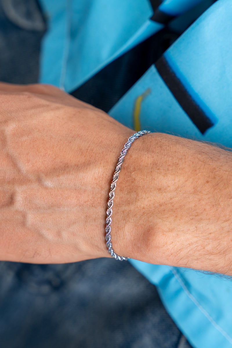 Silver Bracelet - Rope 3mm