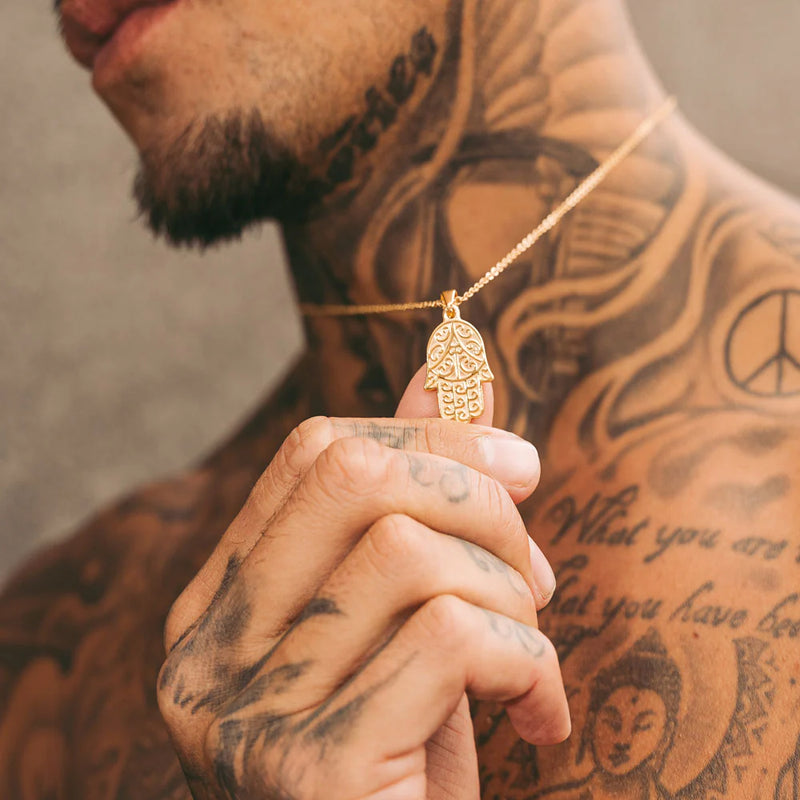 Gold Hamsa Hand Pendant
