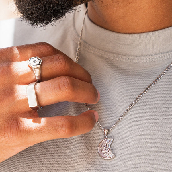 St Christopher Pendant Necklace - Silver