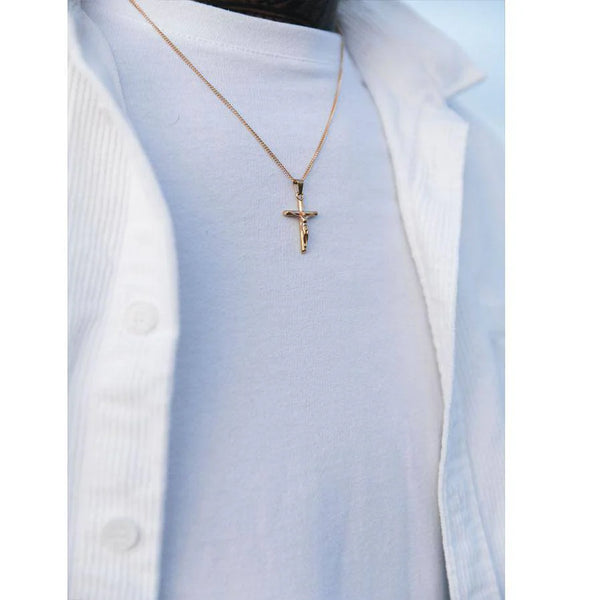 Gold Pendant Necklace - Crucifix