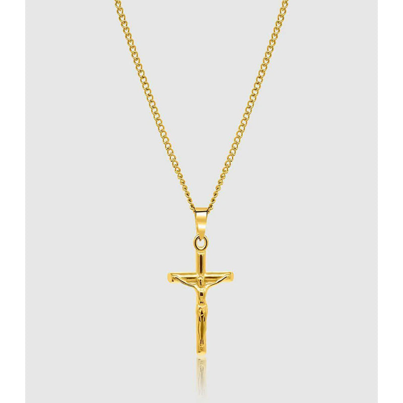 Gold Pendant Necklace - Crucifix