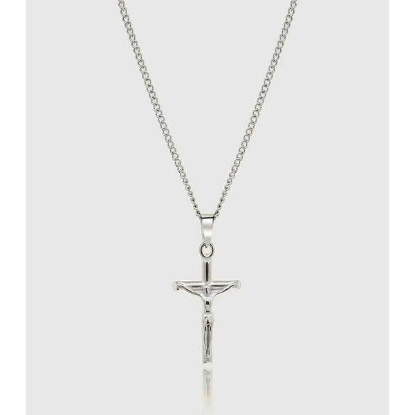 Silver Pendant Necklace - Crucifix