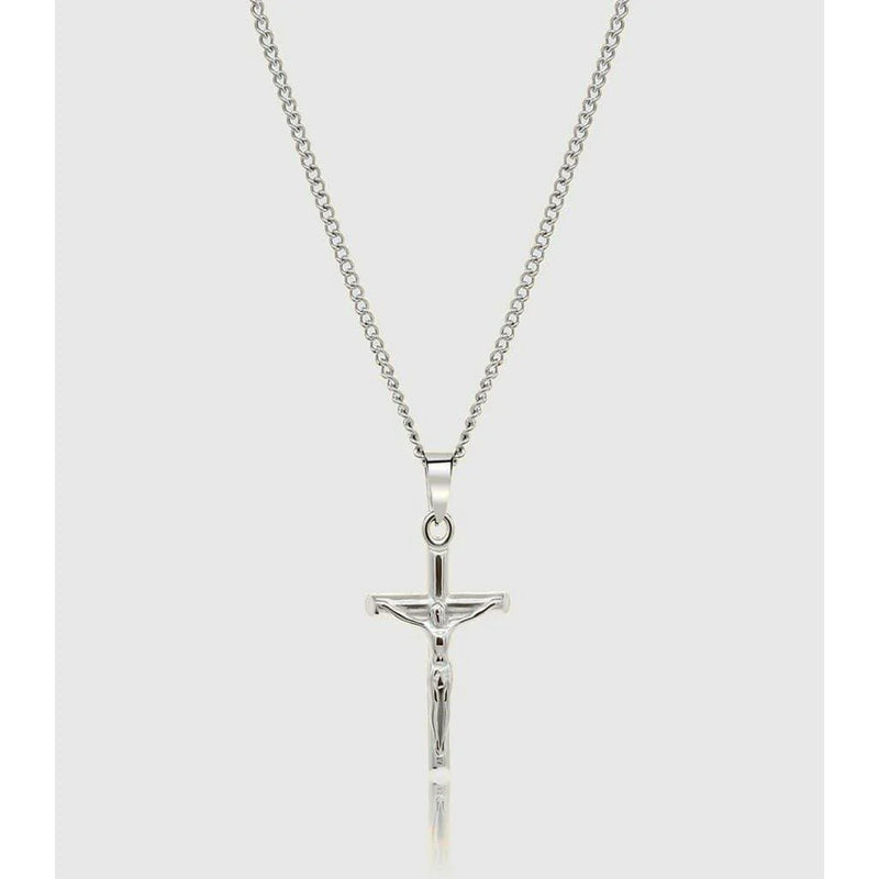 Silver Pendant Necklace - Crucifix