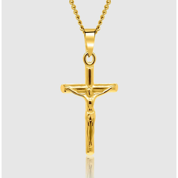 Gold Pendant Necklace - Crucifix