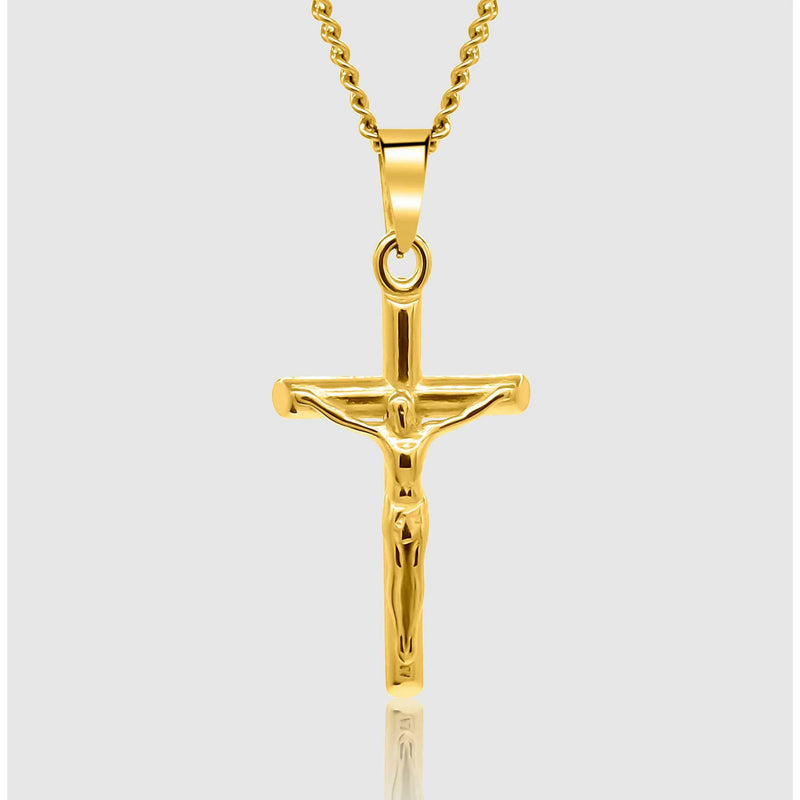 Gold Pendant Necklace - Crucifix