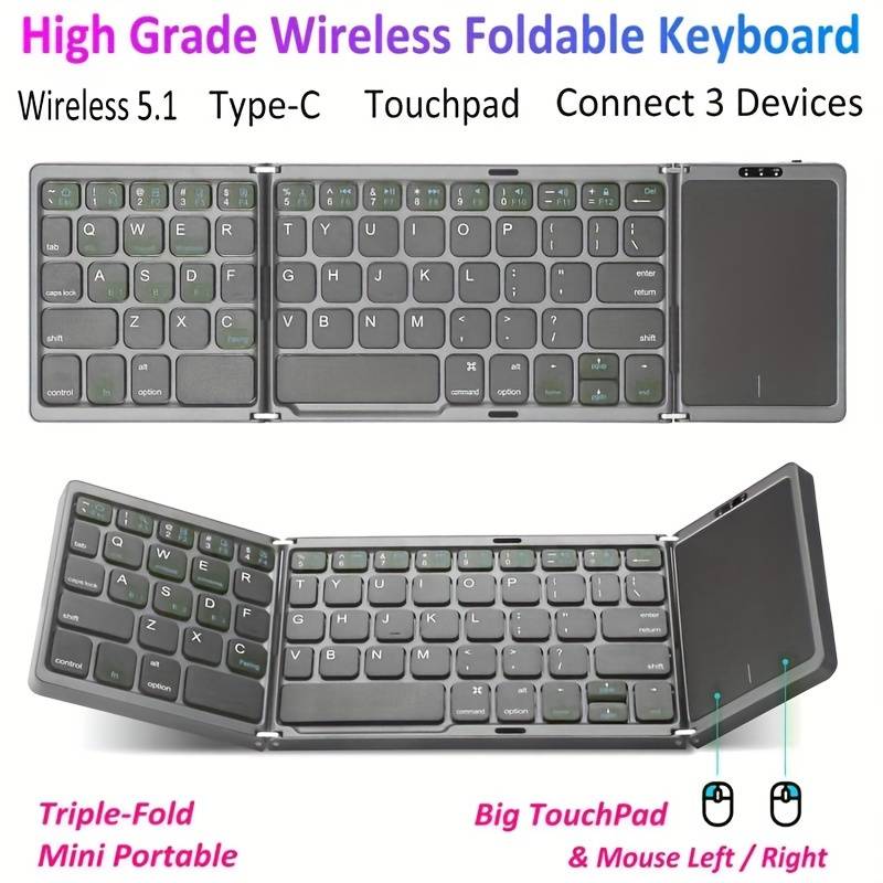 Ultra Thin Wireless Foldable Keyboard