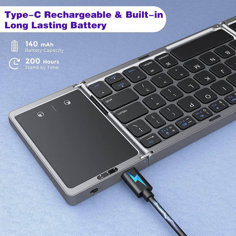 Ultra Thin Wireless Foldable Keyboard