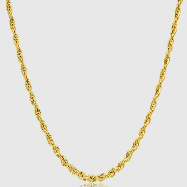 Gold Chain Necklace - Rope 3mm