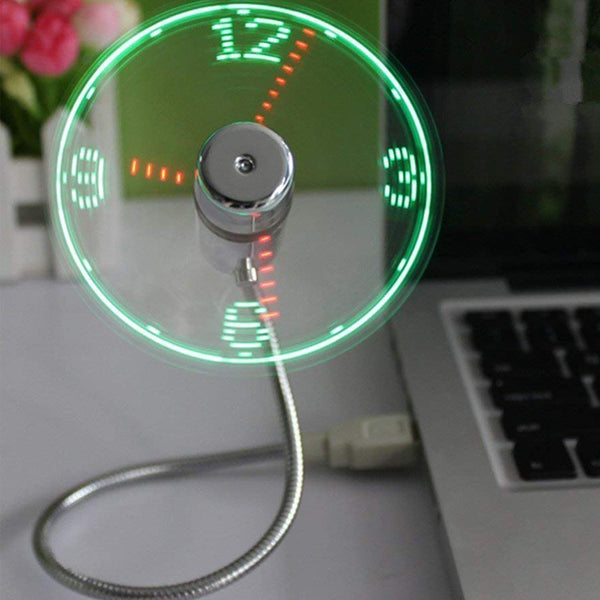 Clock USB Desk Fan