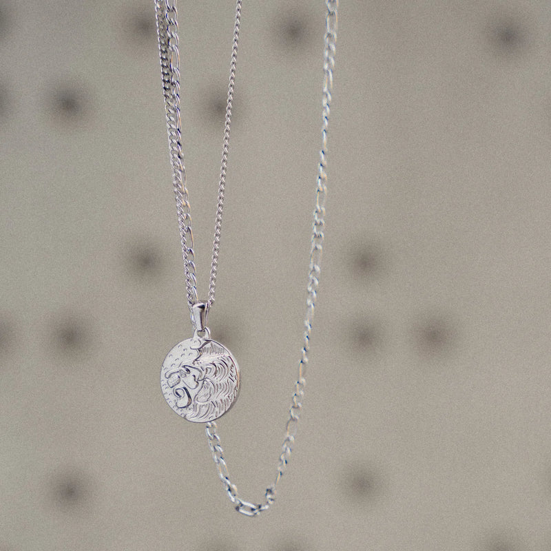 Lion Pendant Necklace - Silver