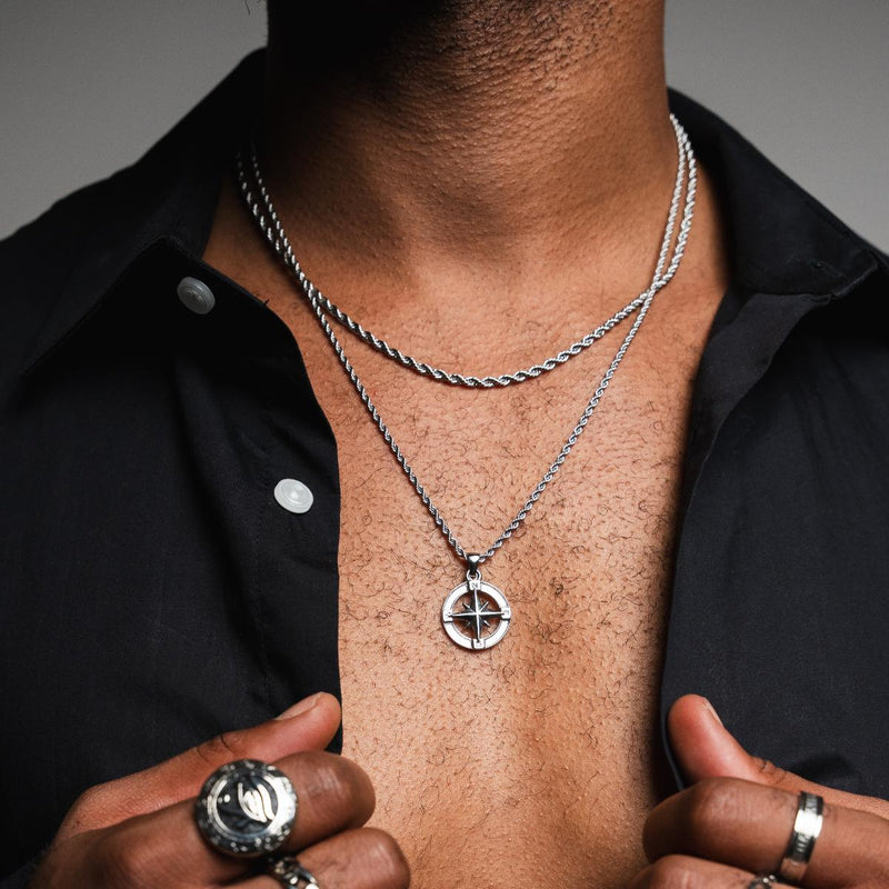 Nautical Star Pendant Necklace - Silver