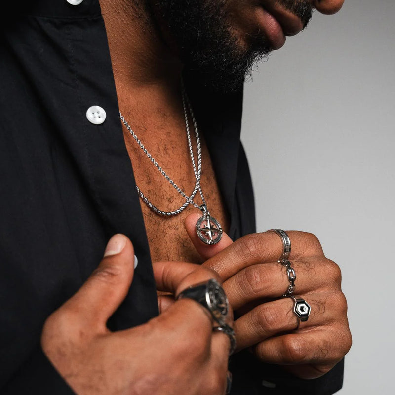 Nautical Star Pendant Necklace - Silver