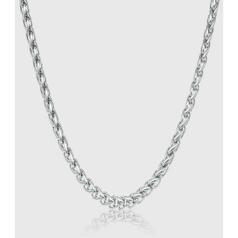 Silver Chain Necklace - Wheat 5mm